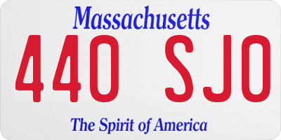 MA license plate 440SJ0