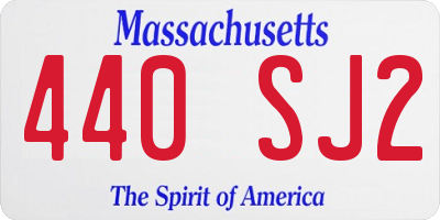 MA license plate 440SJ2