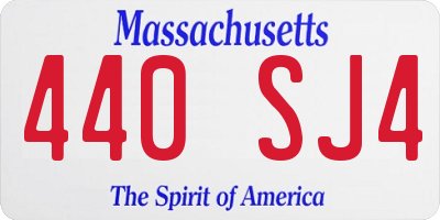 MA license plate 440SJ4