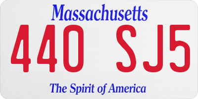 MA license plate 440SJ5