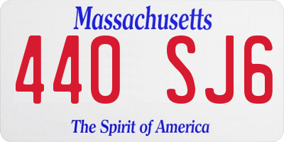 MA license plate 440SJ6