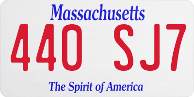 MA license plate 440SJ7