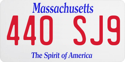 MA license plate 440SJ9
