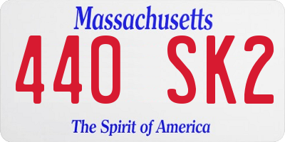 MA license plate 440SK2