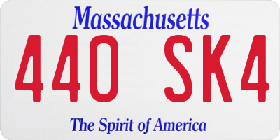 MA license plate 440SK4