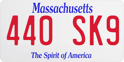 MA license plate 440SK9