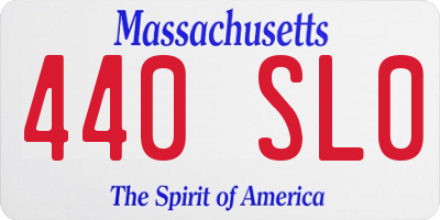 MA license plate 440SL0
