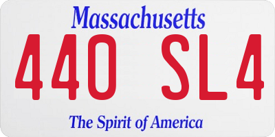 MA license plate 440SL4