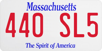 MA license plate 440SL5