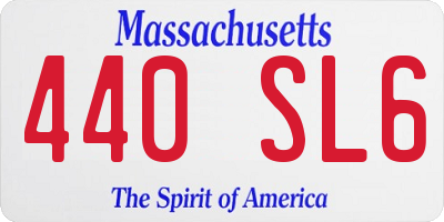MA license plate 440SL6