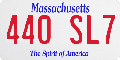 MA license plate 440SL7