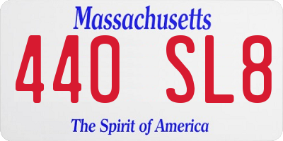 MA license plate 440SL8