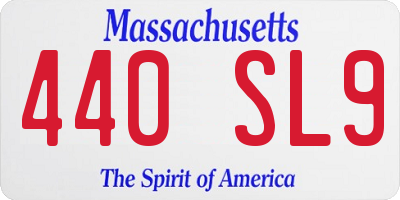 MA license plate 440SL9