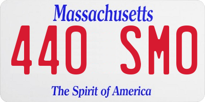 MA license plate 440SM0