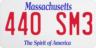 MA license plate 440SM3