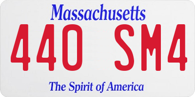 MA license plate 440SM4