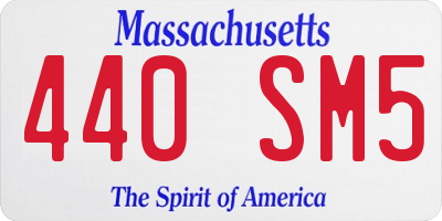 MA license plate 440SM5