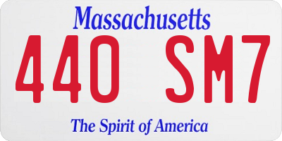 MA license plate 440SM7