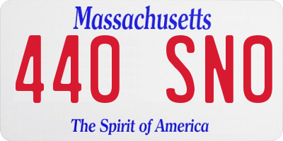 MA license plate 440SN0