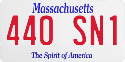 MA license plate 440SN1