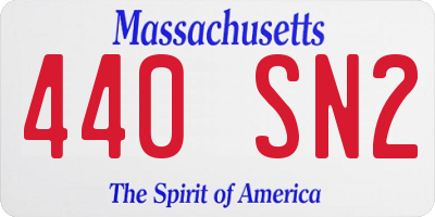 MA license plate 440SN2