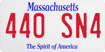 MA license plate 440SN4