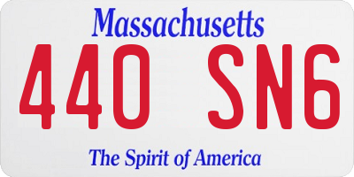 MA license plate 440SN6