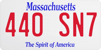 MA license plate 440SN7