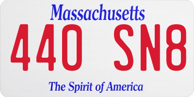 MA license plate 440SN8