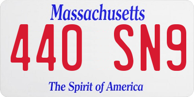 MA license plate 440SN9