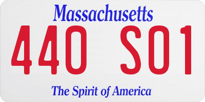 MA license plate 440SO1