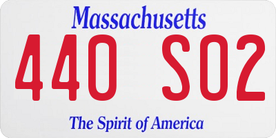 MA license plate 440SO2