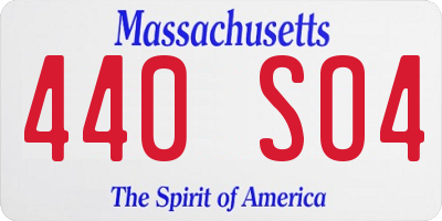 MA license plate 440SO4