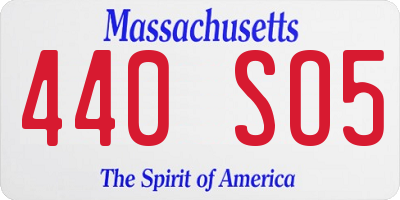 MA license plate 440SO5