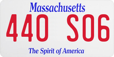 MA license plate 440SO6