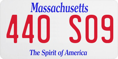 MA license plate 440SO9
