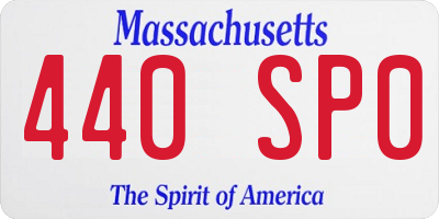 MA license plate 440SP0