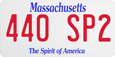 MA license plate 440SP2