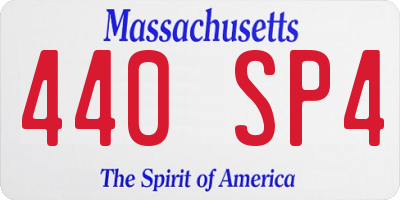 MA license plate 440SP4