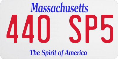 MA license plate 440SP5