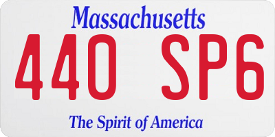 MA license plate 440SP6