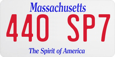 MA license plate 440SP7
