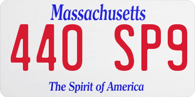 MA license plate 440SP9