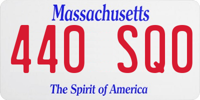 MA license plate 440SQ0