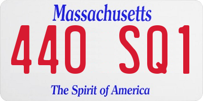 MA license plate 440SQ1