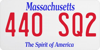 MA license plate 440SQ2