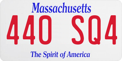 MA license plate 440SQ4