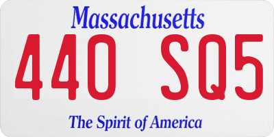 MA license plate 440SQ5