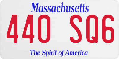 MA license plate 440SQ6