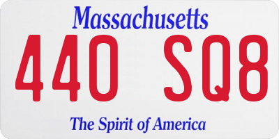 MA license plate 440SQ8